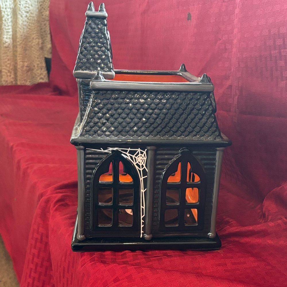 Bath & Body Works Black and Orange Haunted House Candle Holder - Picture 2 of 6